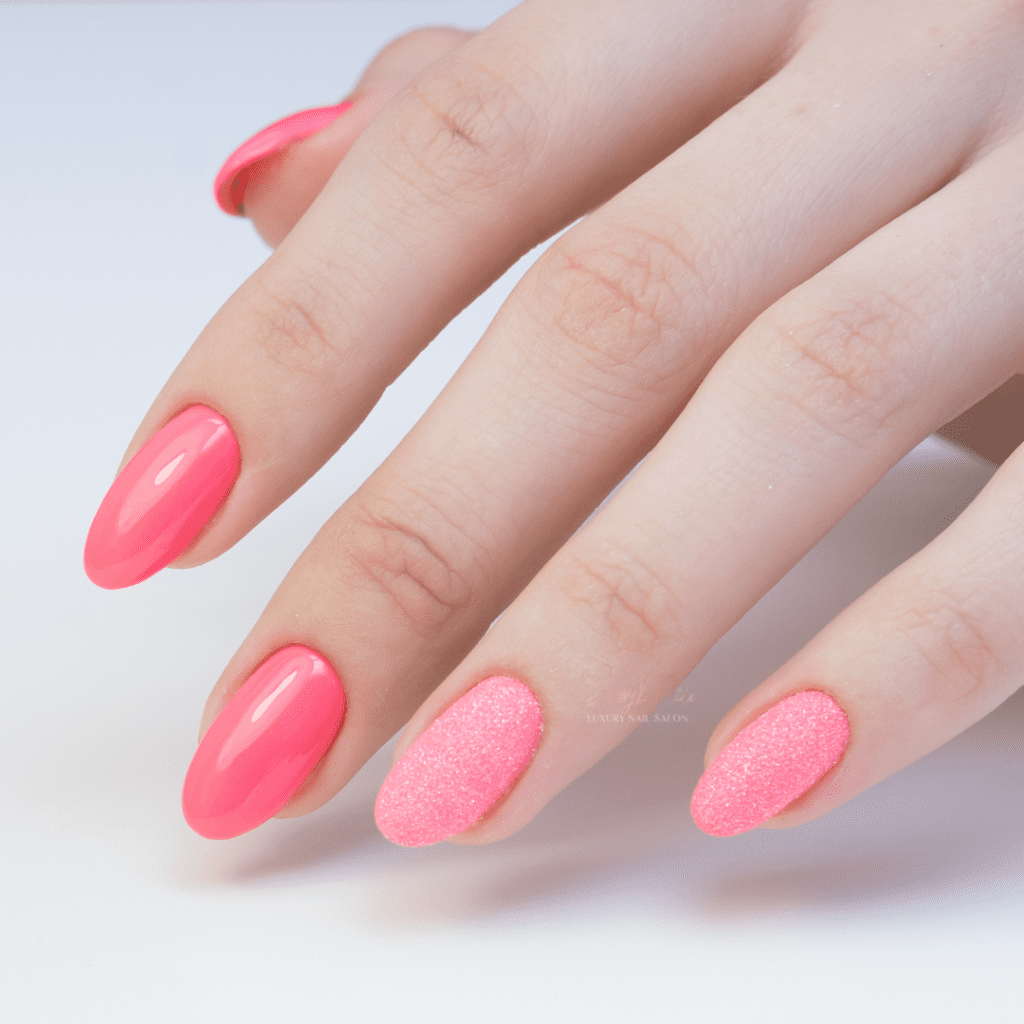 Luxury gradient pink gel manicure